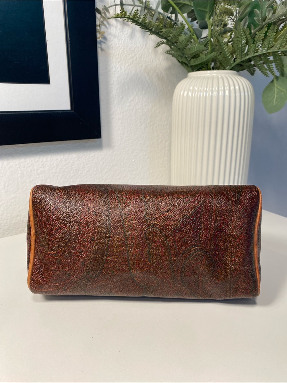 Vintage 1993 ETRO Milano Red Paisley Mini Boston 20 Bag - Picture 10 of 16